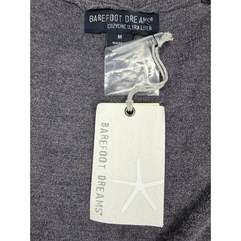Barefoot Dreams CozyChic Ultra Lite Cardigan Sweater Womens M Gray Belted Long